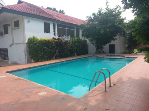 5 bedroom furnished house with swimming pool & 3 room outhouse for rent at